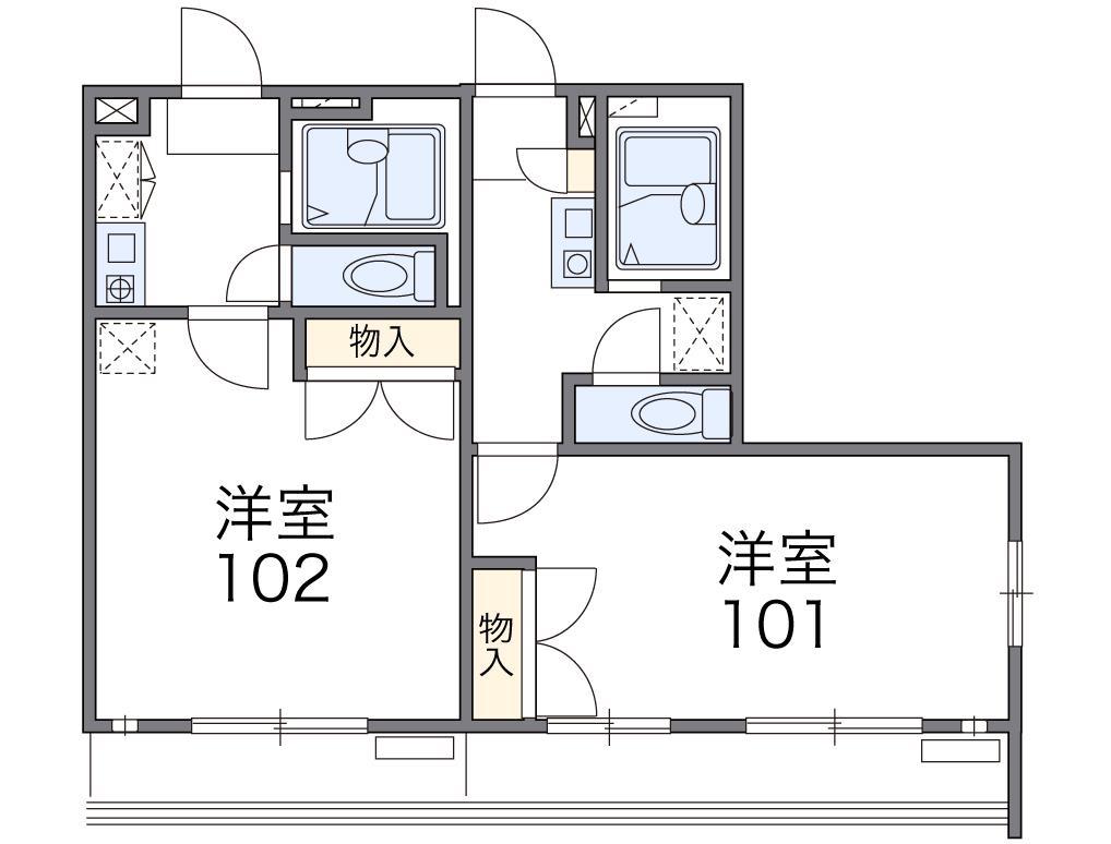 レオパレス嘉寿HIMEJI(1K/1階)の間取り写真