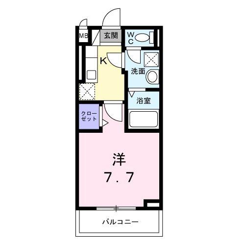 カーサモデルノ南摂津(1K/3階)の間取り写真