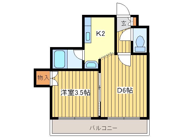 ラフィナート北12条(1DK/3階)の間取り写真