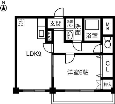 RESURGE23(1LDK/2階)の間取り写真