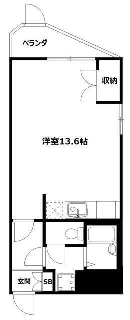 心園コーポ(ワンルーム/1階)の間取り写真