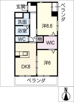 栗真MSビル(2DK/5階)の間取り写真