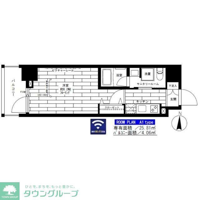 ステージグランデ錦糸町II(1K/9階)の間取り写真