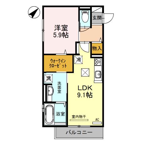 アン・ルクール(1LDK/1階)の間取り写真