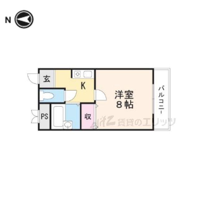 本町8番館(1K/4階)の間取り写真