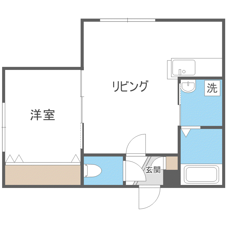 レジナス澄川(1LDK/1階)の間取り写真