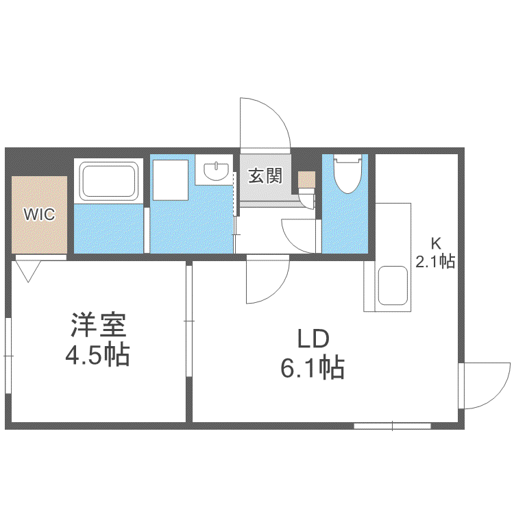 STELLA(1LDK/2階)の間取り写真
