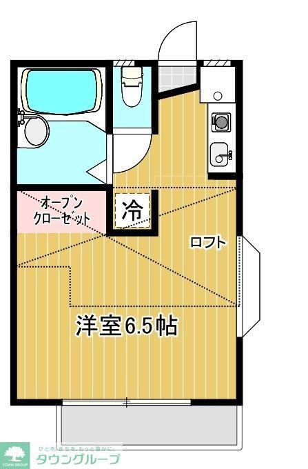 ベルエアー(ワンルーム/2階)の間取り写真