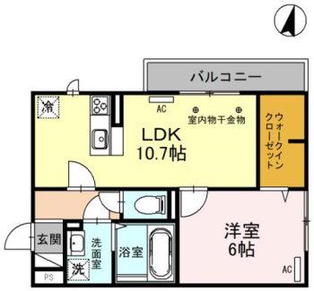 ARIETTA(1LDK/2階)の間取り写真