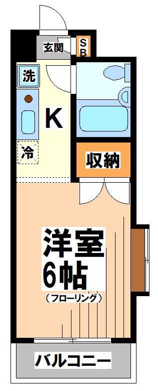 メゾンK(1K/1階)の間取り写真