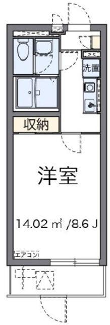 ヴィアロ東伏見レジデンス(1K/2階)の間取り写真