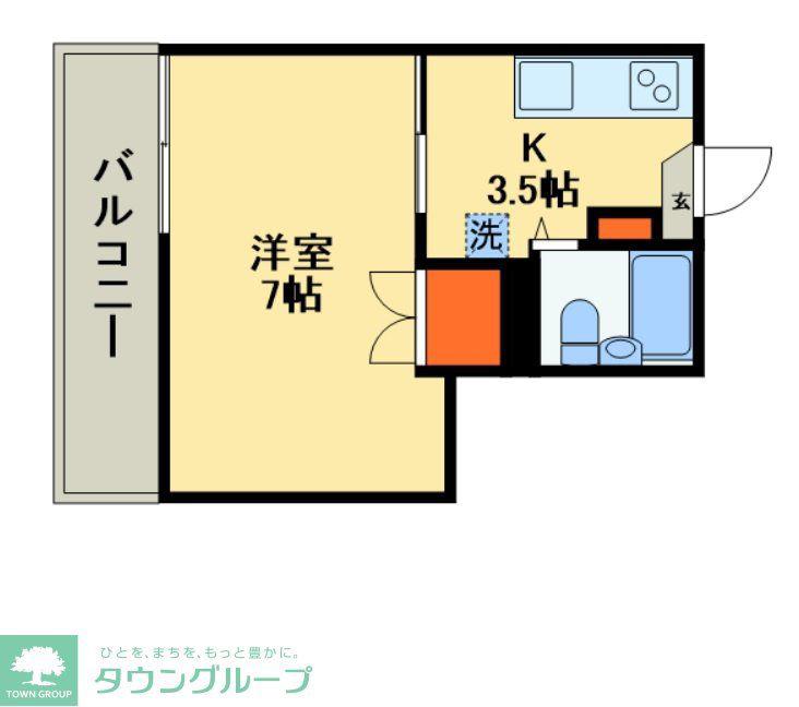 メゾンプレステージI(1K/2階)の間取り写真