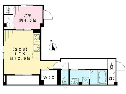 メゾン レーヴ オーワン(1LDK/2階)の間取り写真