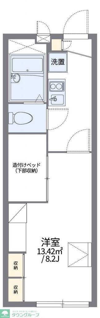 レオパレス流鏑馬34848(1K/1階)の間取り写真