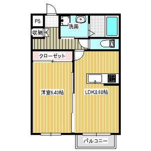 スプリングコート香久山(1LDK/1階)の間取り写真