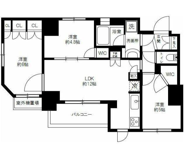 エターナル南千住グランTOKYO(3LDK/3階)の間取り写真