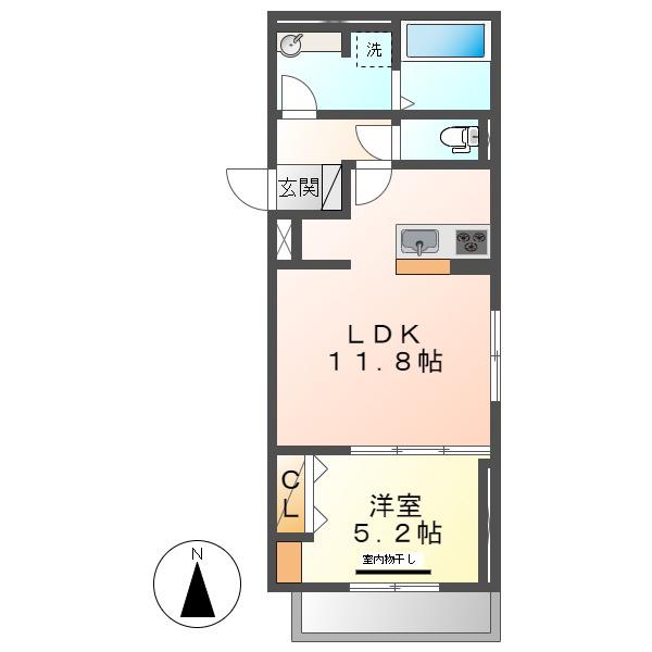 パーク倉敷(1LDK/3階)の間取り写真