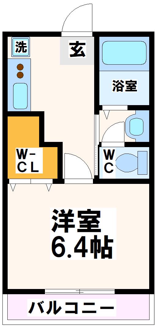 ドウェル祖師谷(1K/1階)の間取り写真