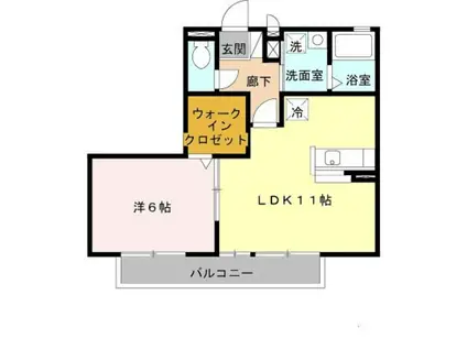シャイニーパーク(1LDK/2階)の間取り写真