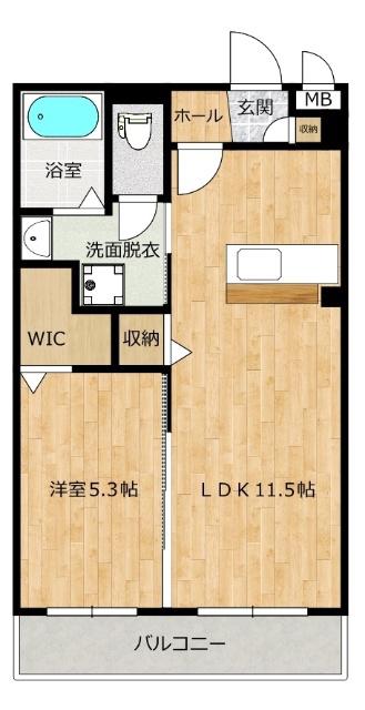 アウル横瀬II(1LDK/2階)の間取り写真