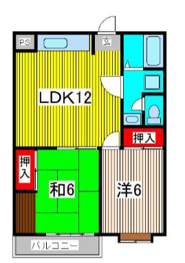 ハイツトミ(2LDK/3階)の間取り写真