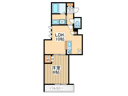レヴールヒル(1LDK/2階)の間取り写真