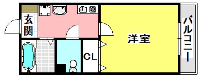 コラソンパラシオ(1K/6階)の間取り写真