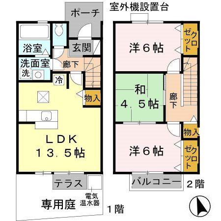 山陽電鉄本線 尾上の松駅 徒歩22分 2階建 築19年(3LDK/1階)の間取り写真