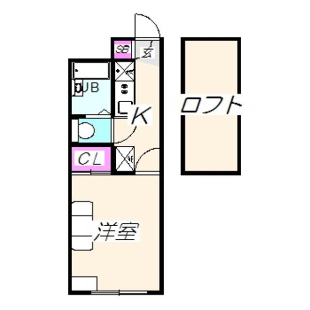 レオパレス藤井(1K/1階)の間取り写真