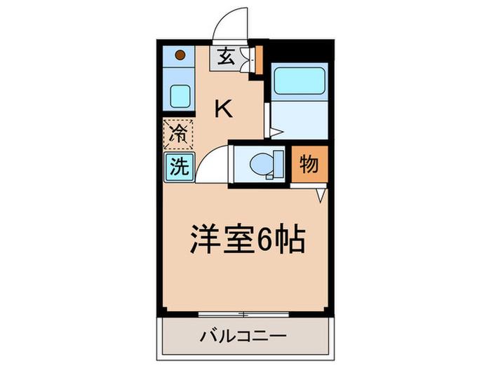 メゾン ド タガワ(1K/1階)の間取り写真