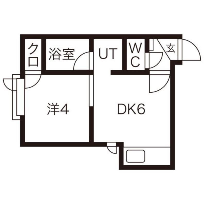 グロリア南郷(1DK/2階)の間取り写真