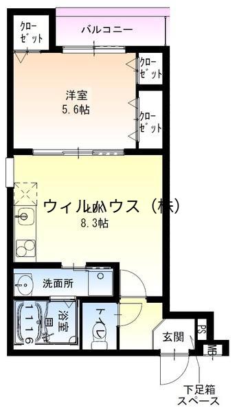 フジパレス高石駅西1番館(1LDK/2階)の間取り写真