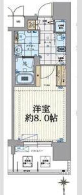 エスライズ北堀江スワン(1K/11階)の間取り写真