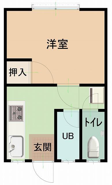 曙ハイツ(1K/1階)の間取り写真