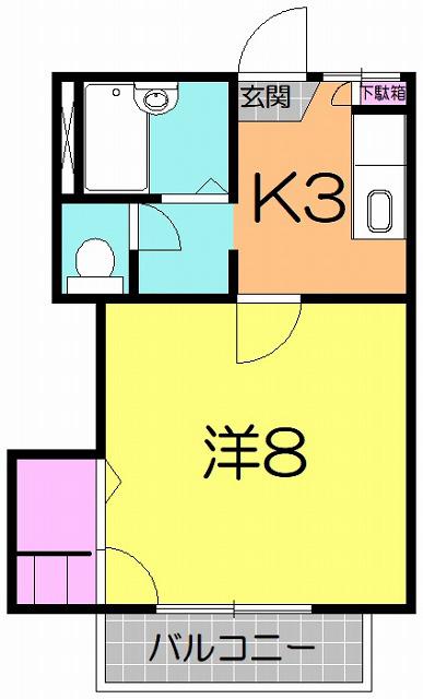 アーバンフラッツ(1K/2階)の間取り写真