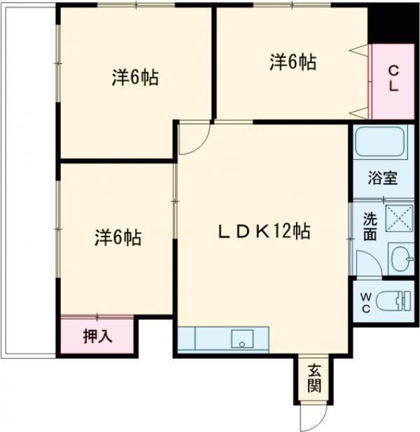 トラストM(3LDK/5階)の間取り写真