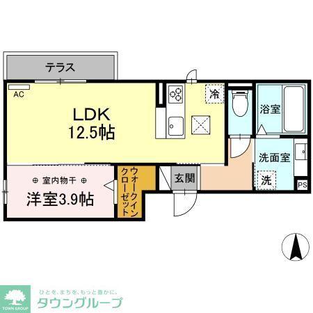 カーム野田(1LDK/3階)の間取り写真