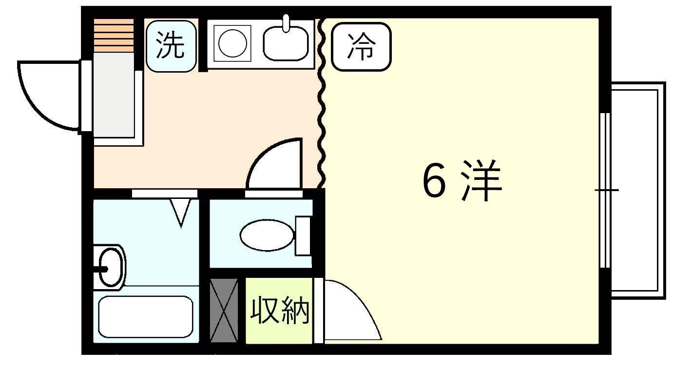 ふじハイツII(1K/2階)の間取り写真