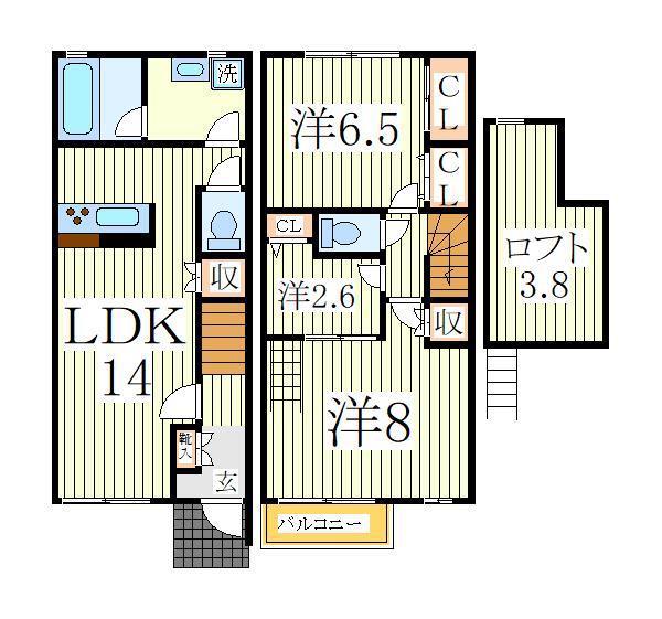 LUMIERE南流山(3LDK/1階)の間取り写真