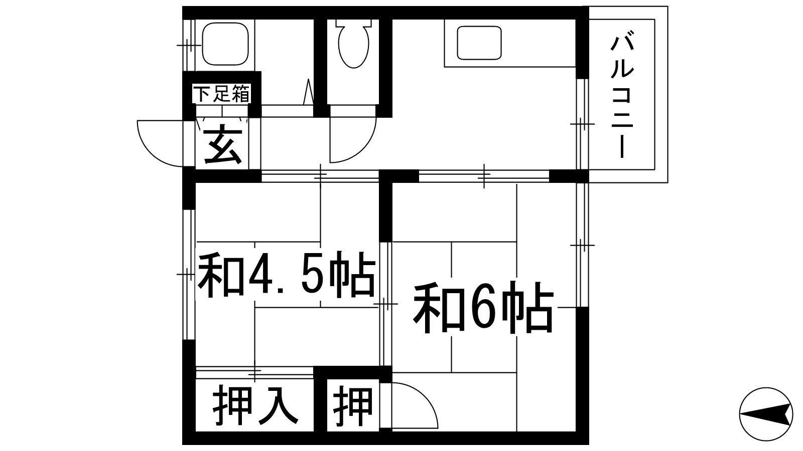 パレス池田住吉(2K/3階)の間取り写真