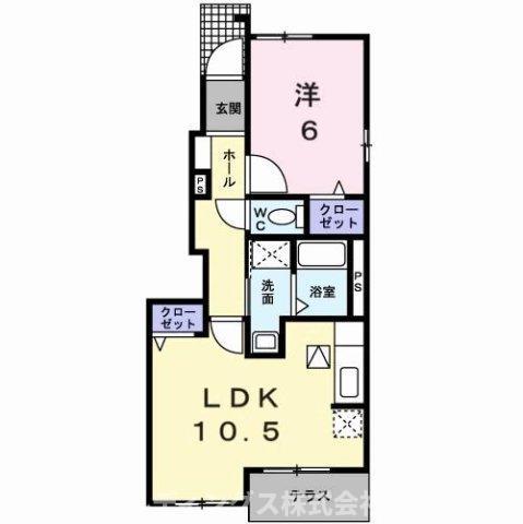 ワイズハウス(1LDK/1階)の間取り写真