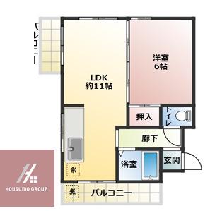 ハイツみどり(1LDK/2階)の間取り写真