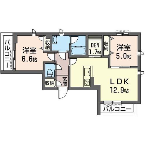 グラン シェル エトワール(2SLDK/3階)の間取り写真