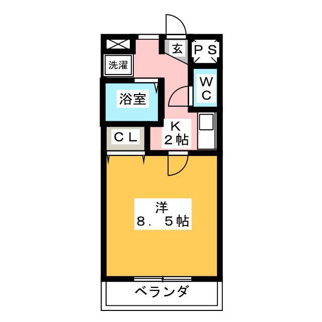 フラワーアイランド江島II(1K/1階)の間取り写真