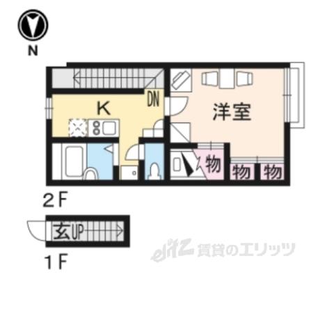 レオパレス万葉(1K/2階)の間取り写真