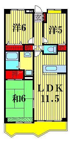 インシュランスビルディング12(3LDK/2階)の間取り写真