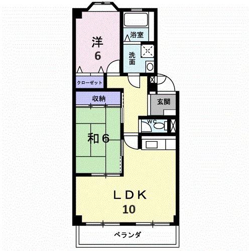 ルミエール山下(2LDK/1階)の間取り写真