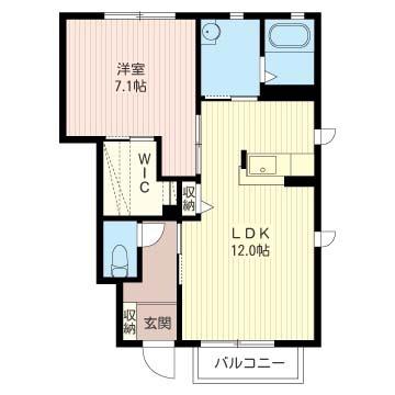 ベルフローラ(1LDK/1階)の間取り写真