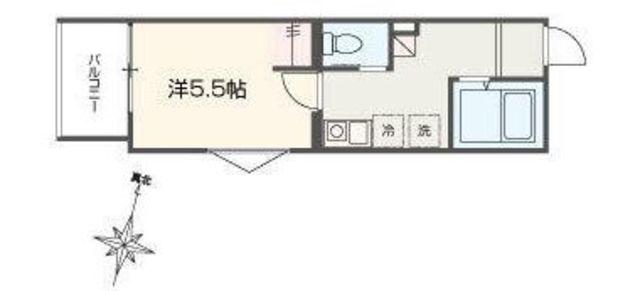 MELLAS南浦和V(1K/3階)の間取り写真