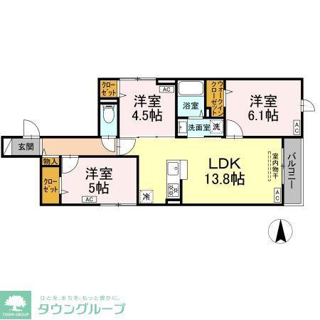 セレスティア東葛西V(3LDK/3階)の間取り写真